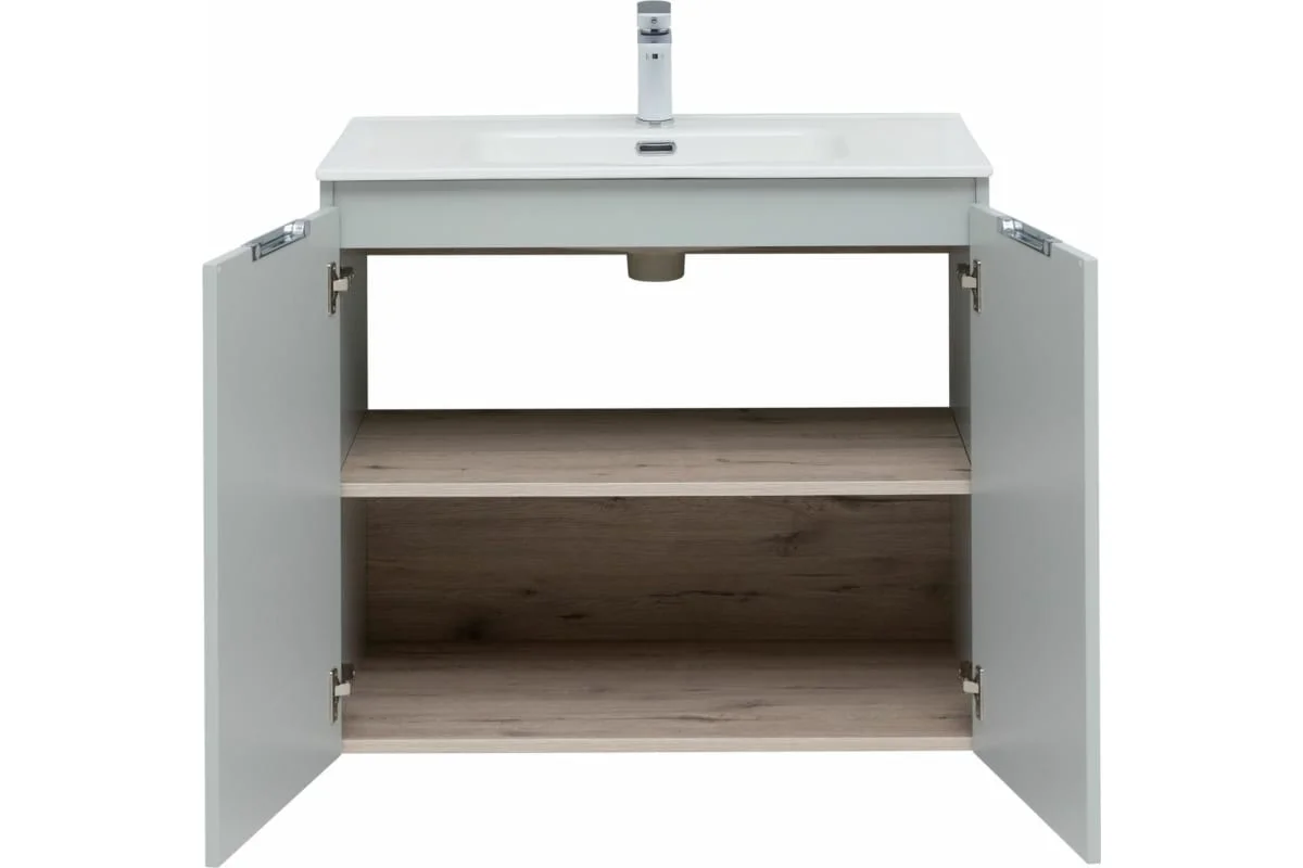 Приобрести aquanet тумба с раковиной алвита new 80 см, 2 дверцы, серый