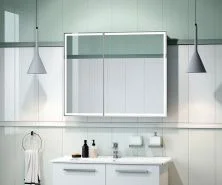 Continent Зеркало шкаф с подсветкой Allure 100х80 см, бесконтактный включатель, белое