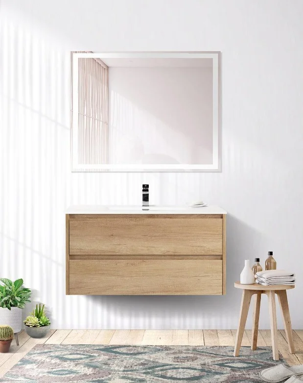 Приобрести тумба подвесная с раковиной belbagno kraft-900-2c-so-rnn 90 см, rovere nebrasca nature