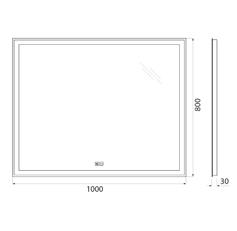 Приобрести belbagno зеркало 100х80 см spc-grt-1000-800-led-tch-phone