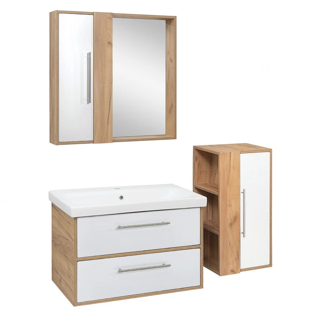 Приобрести aqua de marco тумба подвесная с раковиной melbourne 80 cм. дуб-белый