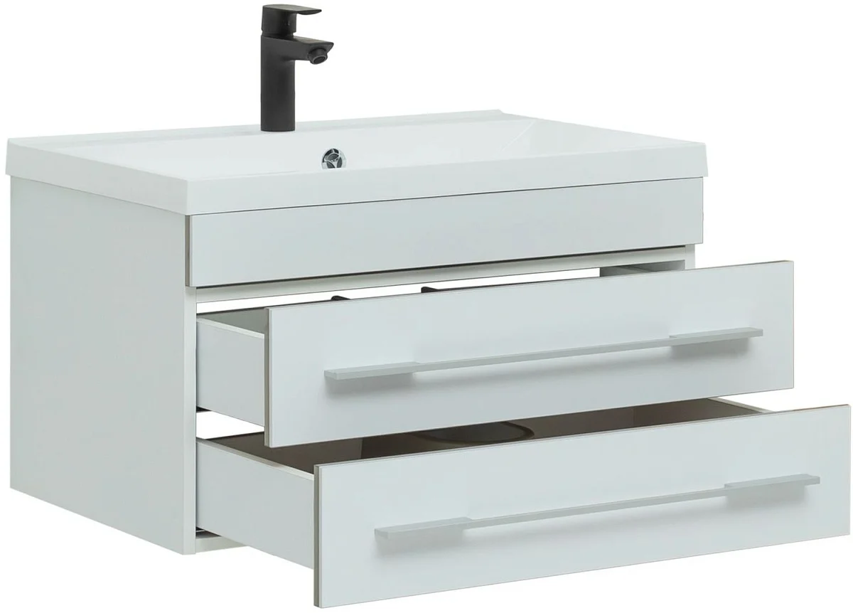 Приобрести aquanet тумба с раковиной верона 75 см, белая (подвесная 2 ящика)