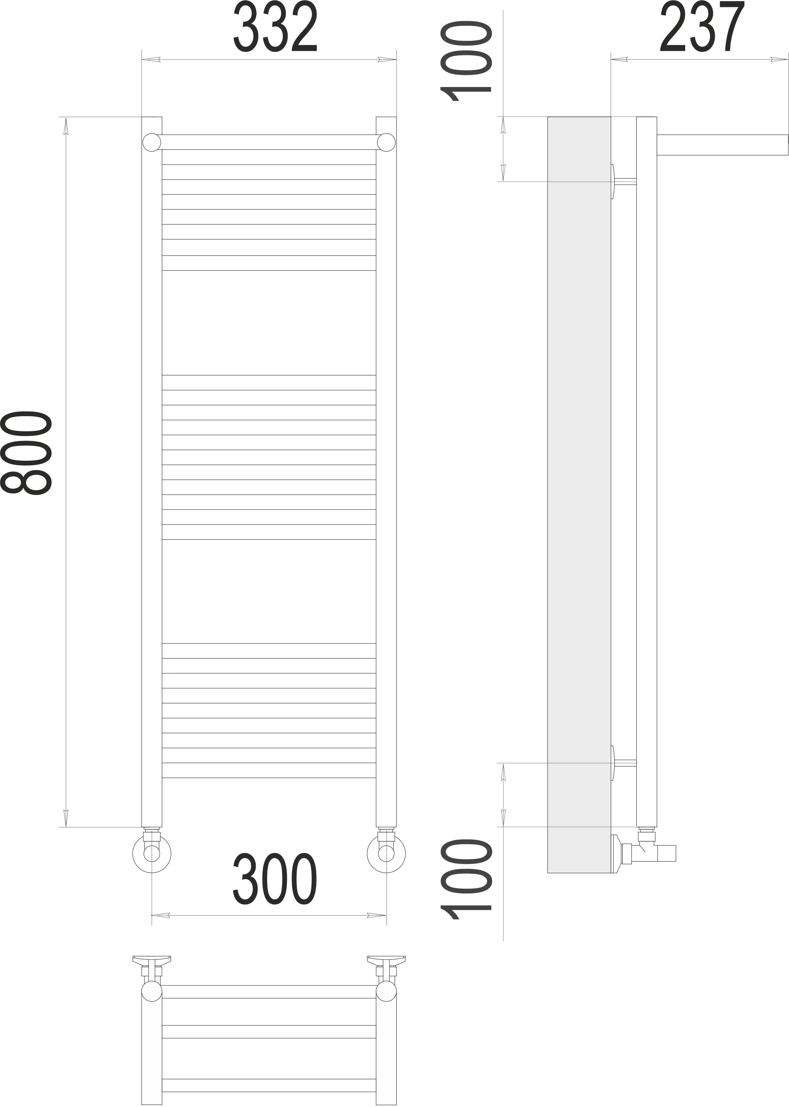 Приобрести terminus полотенцесушитель аврора п16 30х80 см, с полкой, водяной, хром