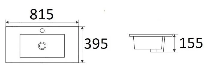 Приобрести раковина ceramalux 80 см 9393-80