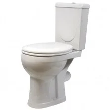 Унитаз-компакт Ирида гориз. выпуск белый Стандарт (монокороб), сиденье полипропилен