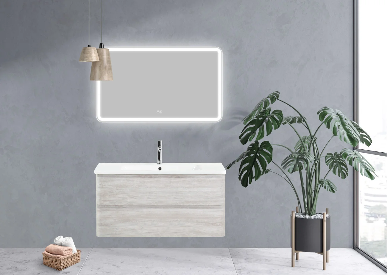 Приобрести belbagno зеркало 100х600 см spc-mar-1000-600-led-tch-warm