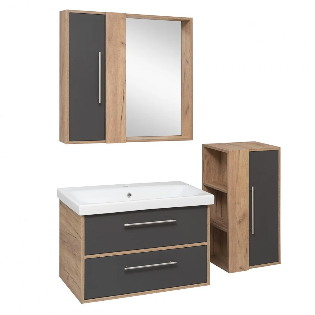 Приобрести aqua de marco тумба подвесная с раковиной melbourne 80 cм. дуб-серый