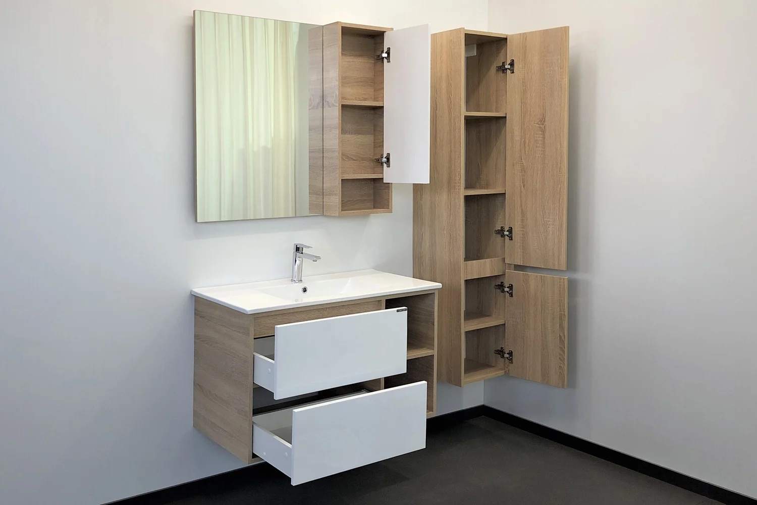 Приобрести сomforty зеркало-шкаф "гамбург-90", дуб сонома