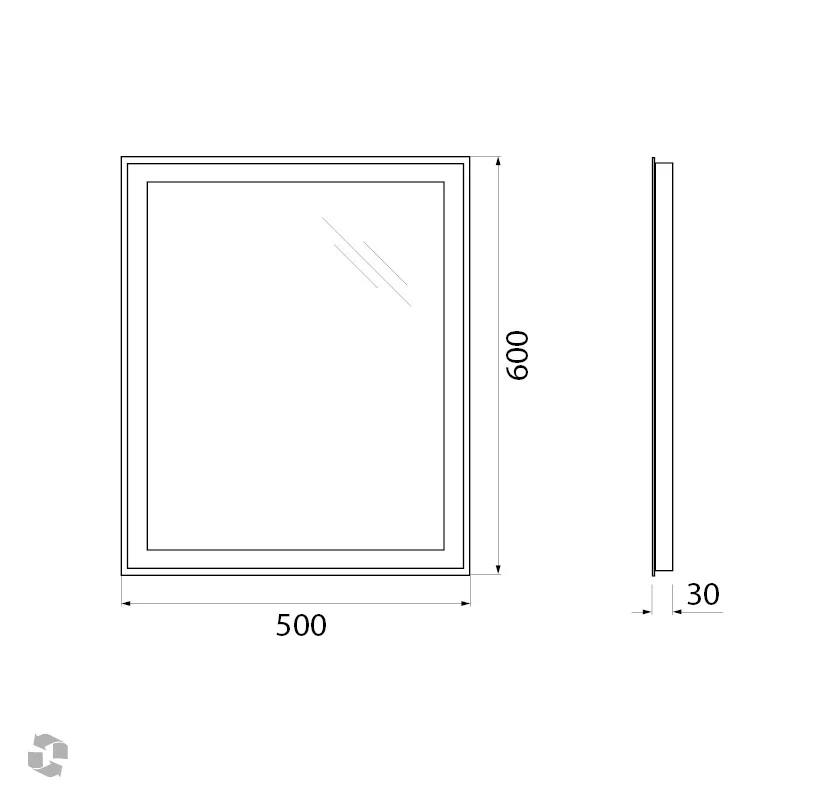 Приобрести belbagno зеркало 50х60 см spc-grt-500-600-led-btn