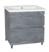 Rado Тумба с раковиной Булут 80см, 2 ящика, напольная, бетон