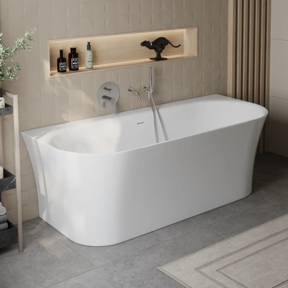 Приобрести belbagno акриловая ванна 170х75 см, пристенная, белая bb711-1700-750