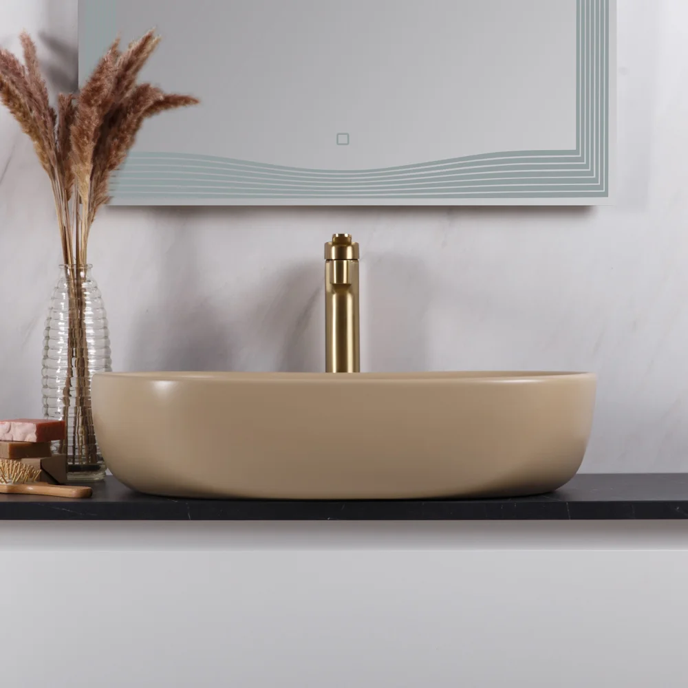 Приобрести belbagno накладная раковина 60х42 см, бежевая матовая bb1084-h316