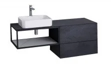 CEZARES Тумба подвесная со столешницей CADRO 140х55см, черный