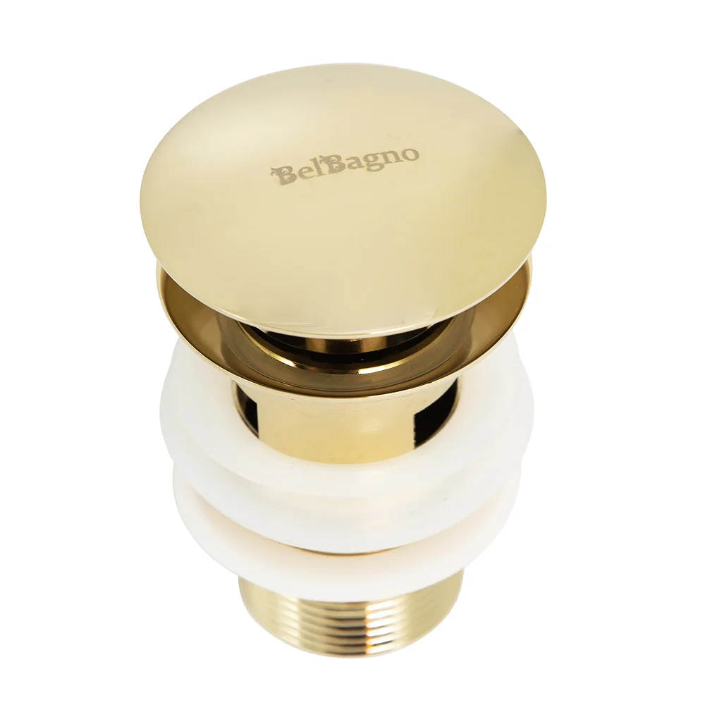 Приобрести belbagno донный клапан click clack с переливом, золото bb-sat-oro