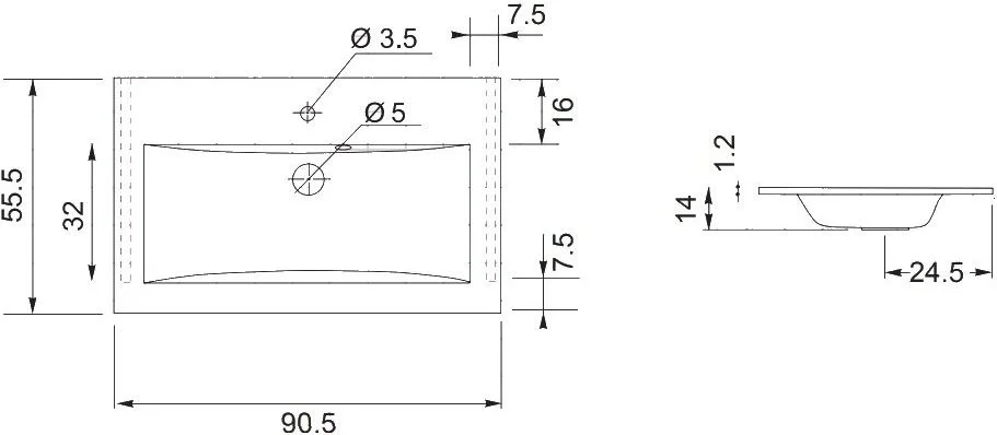 Приобрести aquanet раковина мадонна 90х55 см, marmite pernilla