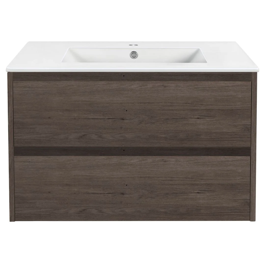 Приобрести vincea тумба подвесная gio 80 см, дуб темный с белой раковиной vmc-2g800ro;vbs-13980