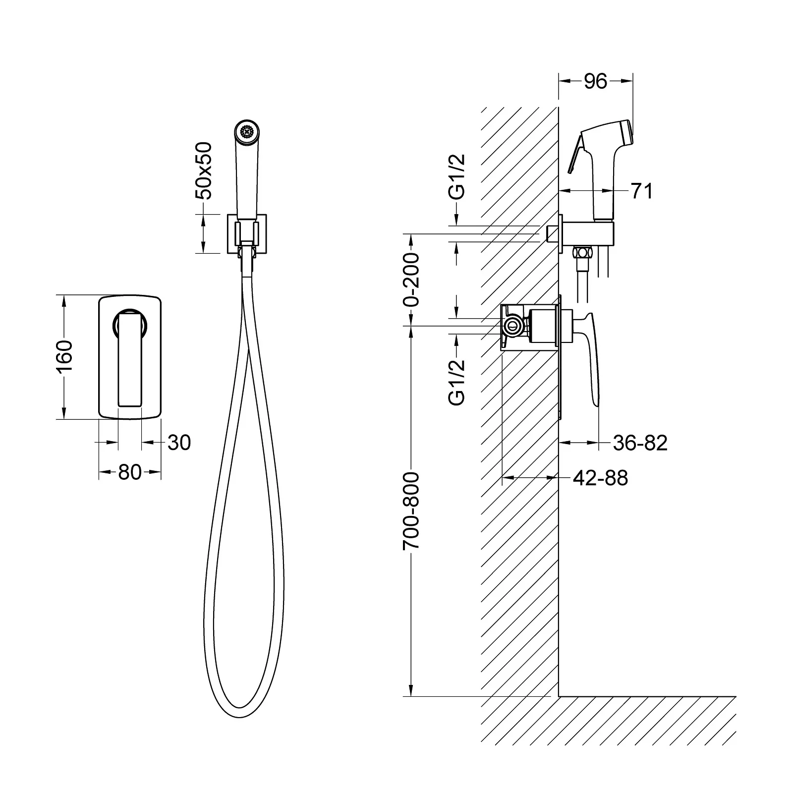 Приобрести смеситель встроенный с гигиеническим душем timo helmi 4089/03sm черный