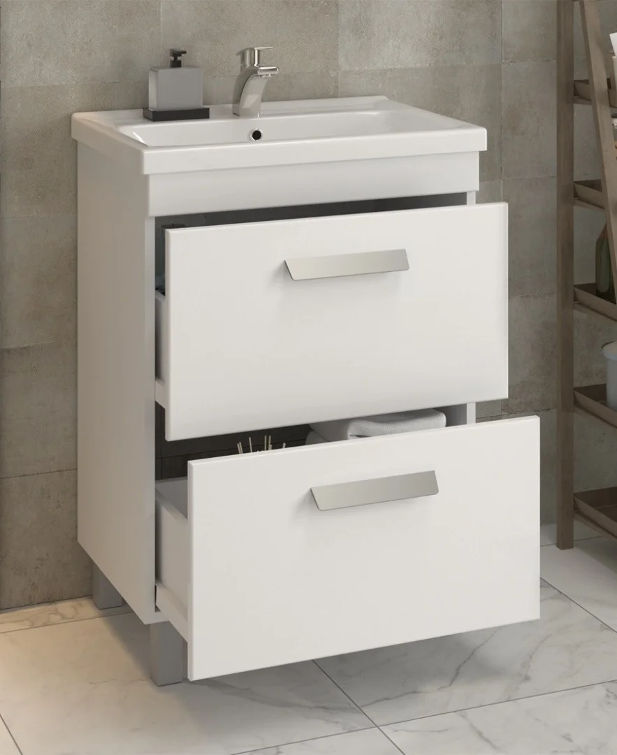 Приобрести vigo тумба с раковиной nova 70см, 2 ящика, напольная, белая tn.nov.mir.70.2y