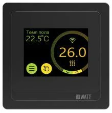 IQWATT Программируемый терморегулятор SMART HEAT Wi-Fi black , голосовое управление, Алиса