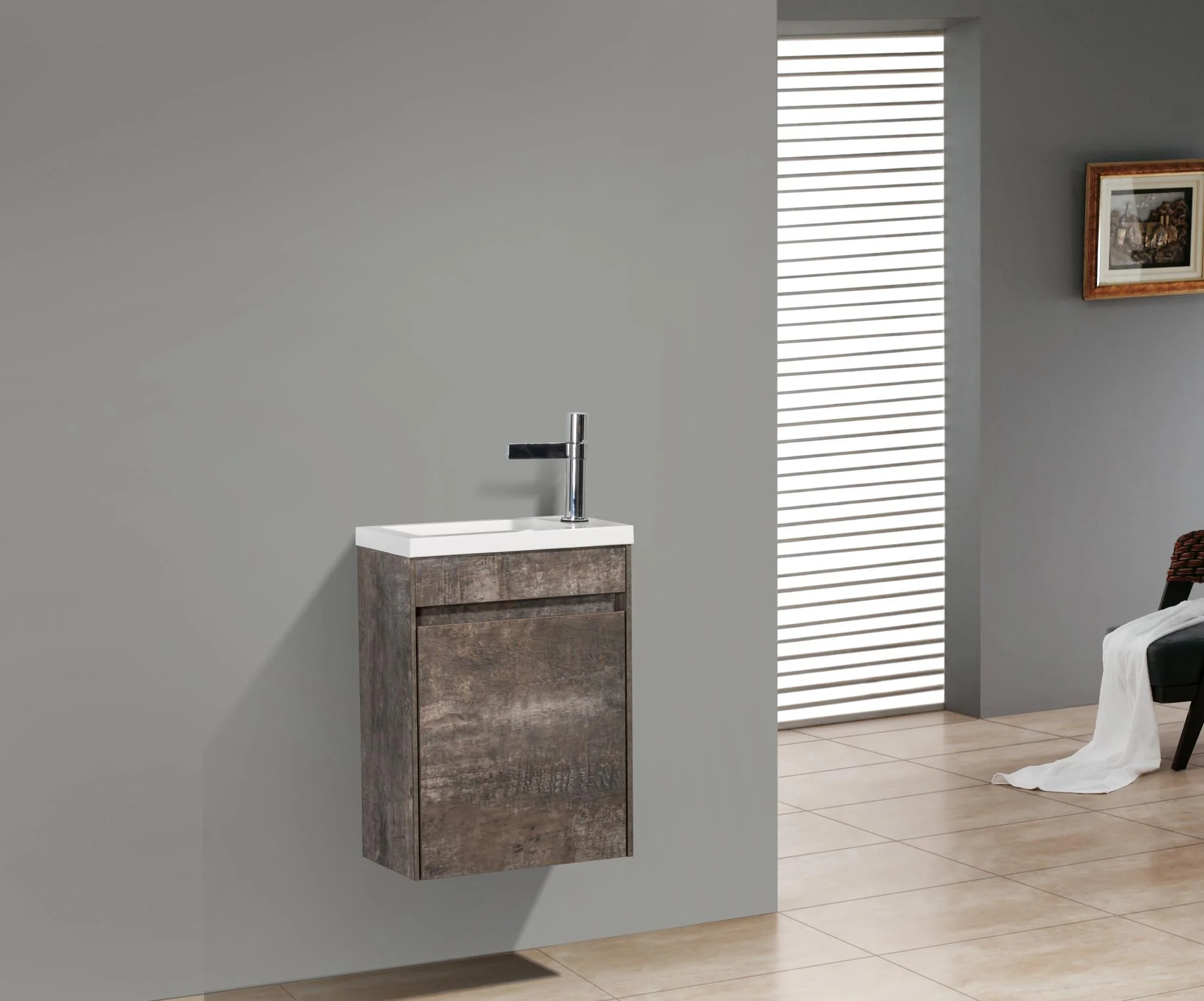 Приобрести belbagno тумба с раковиной pietra mini 46 см, подвесная с дверью 46-r stone, белая раковина