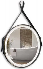 Azario Зеркало Капитан 71х71 см, черное, с подсветкой, сенсорный выключатель LED-00002390