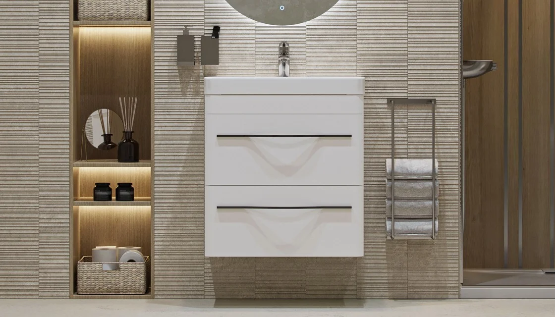 Приобрести тумба подвесная с раковиной velvex jill 60 см белый/матовый tpjil.60.2y-233