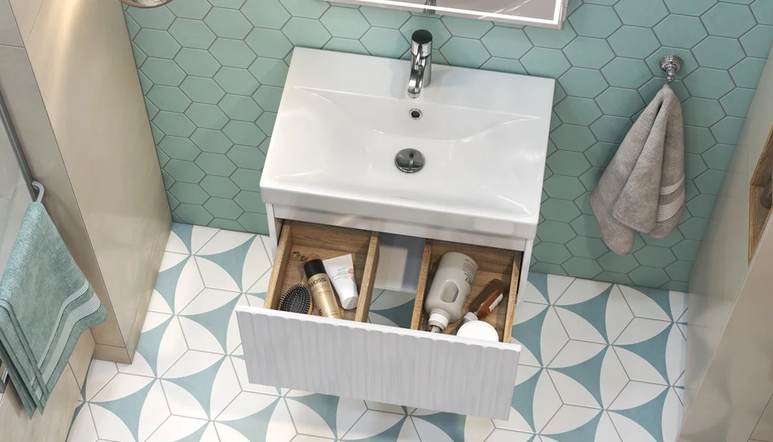 Приобрести тумба подвесная с раковиной velvex compo 60 см белый tpcom.60.1y-21