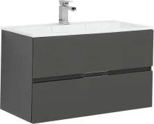 Aquanet Тумба с раковиной Алвита 90 см, серый антрацит
