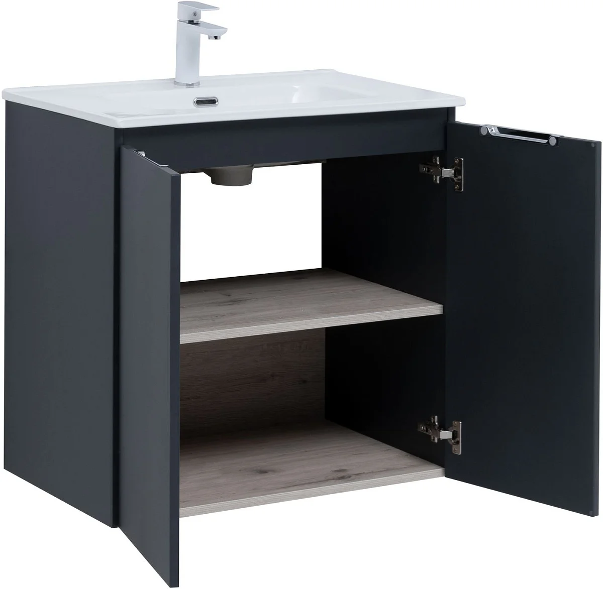 Приобрести aquanet тумба с раковиной алвита new 70 см, 2 дверцы, антрацит