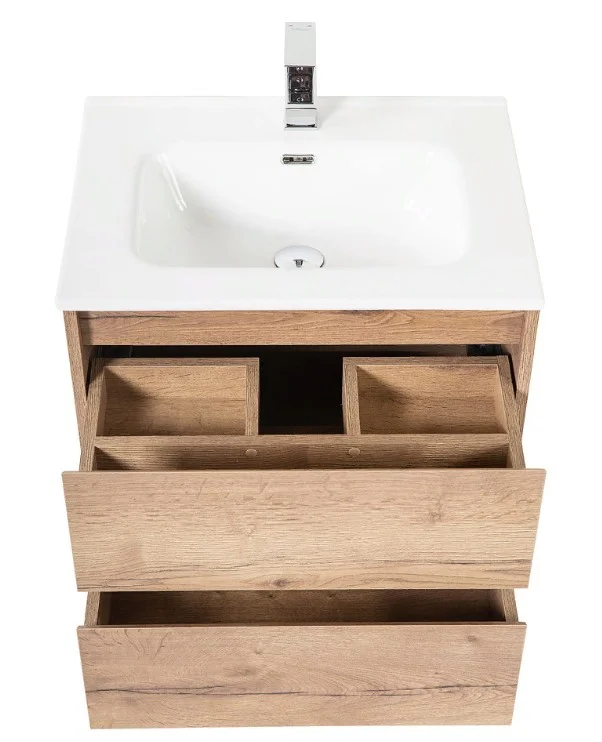 Приобрести тумба подвесная с раковиной belbagno kraft-700-2c-so-rt 70 см, rovere tabacco