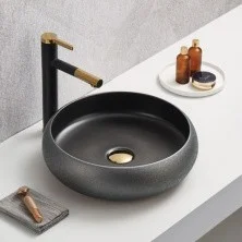 Comforty Раковина 78653 41х41 см, серебряная-черная матовая