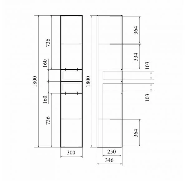 Приобрести mirsant пенал напольный камилла 30 см, белый ут000054603