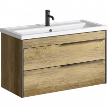 Тумба подвесная с раковиной Aqwella Fargo 100 см, Дуб балтийский FRG0110DB
