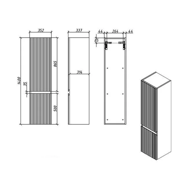 Приобрести caprigo пенал forte-albero stripe 35 см, палисандр, шпон