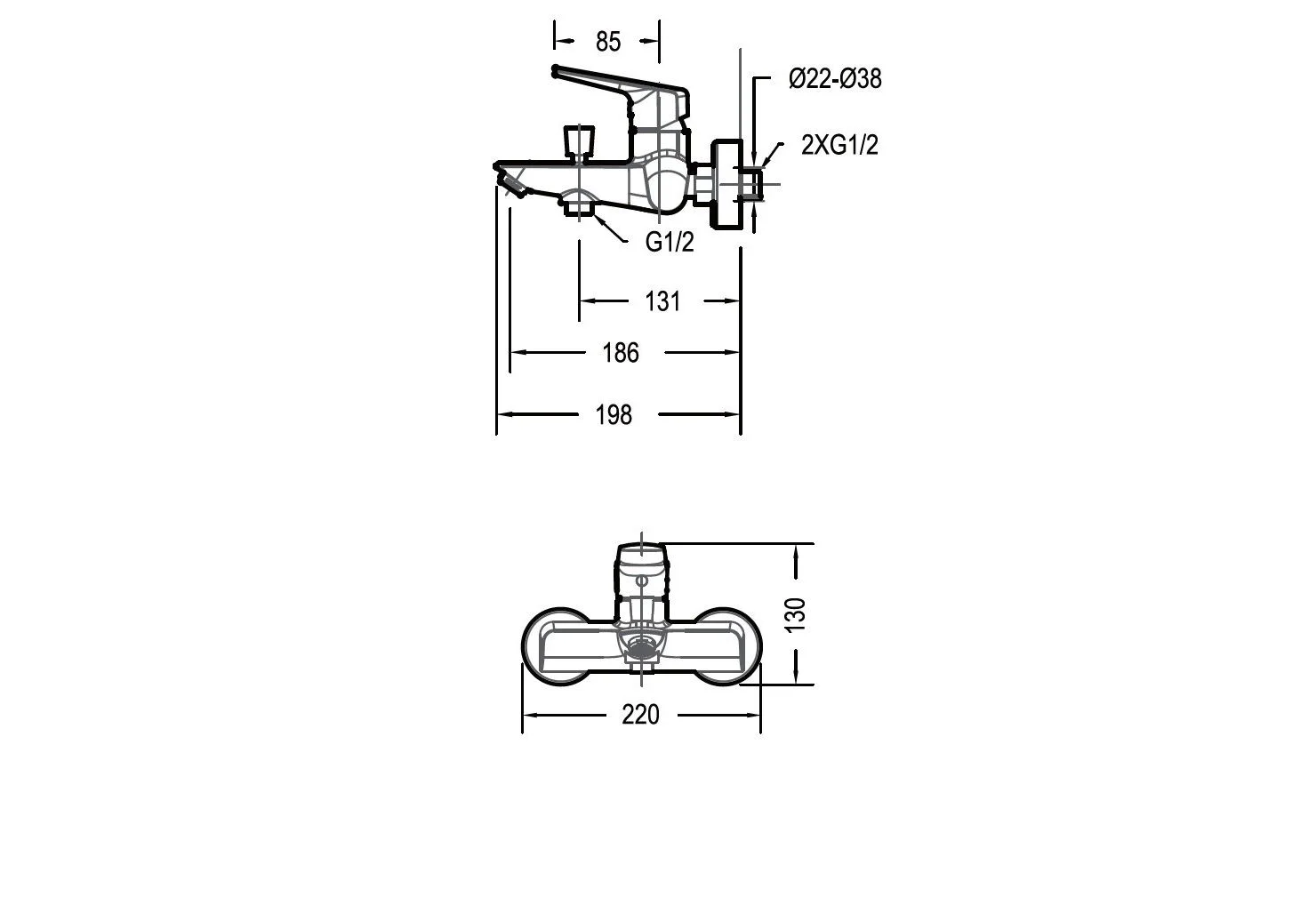Приобрести смеситель для ванны bravat real f6121179cp-01