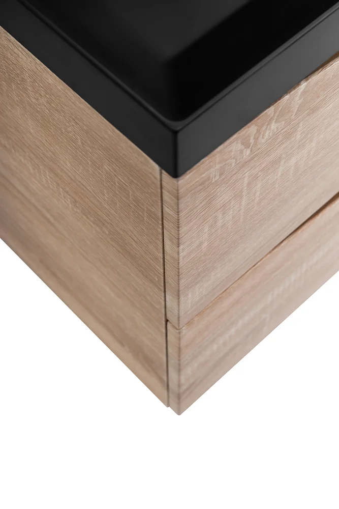 Приобрести belbagno тумба с раковиной marino 90 см, подвесная rovere bianco, чёрная раковина