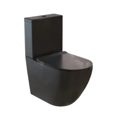 Sole Унитаз компакт Pandora 2 black, безободковый с сиденьем дюропласт, микролифт УТ000090244