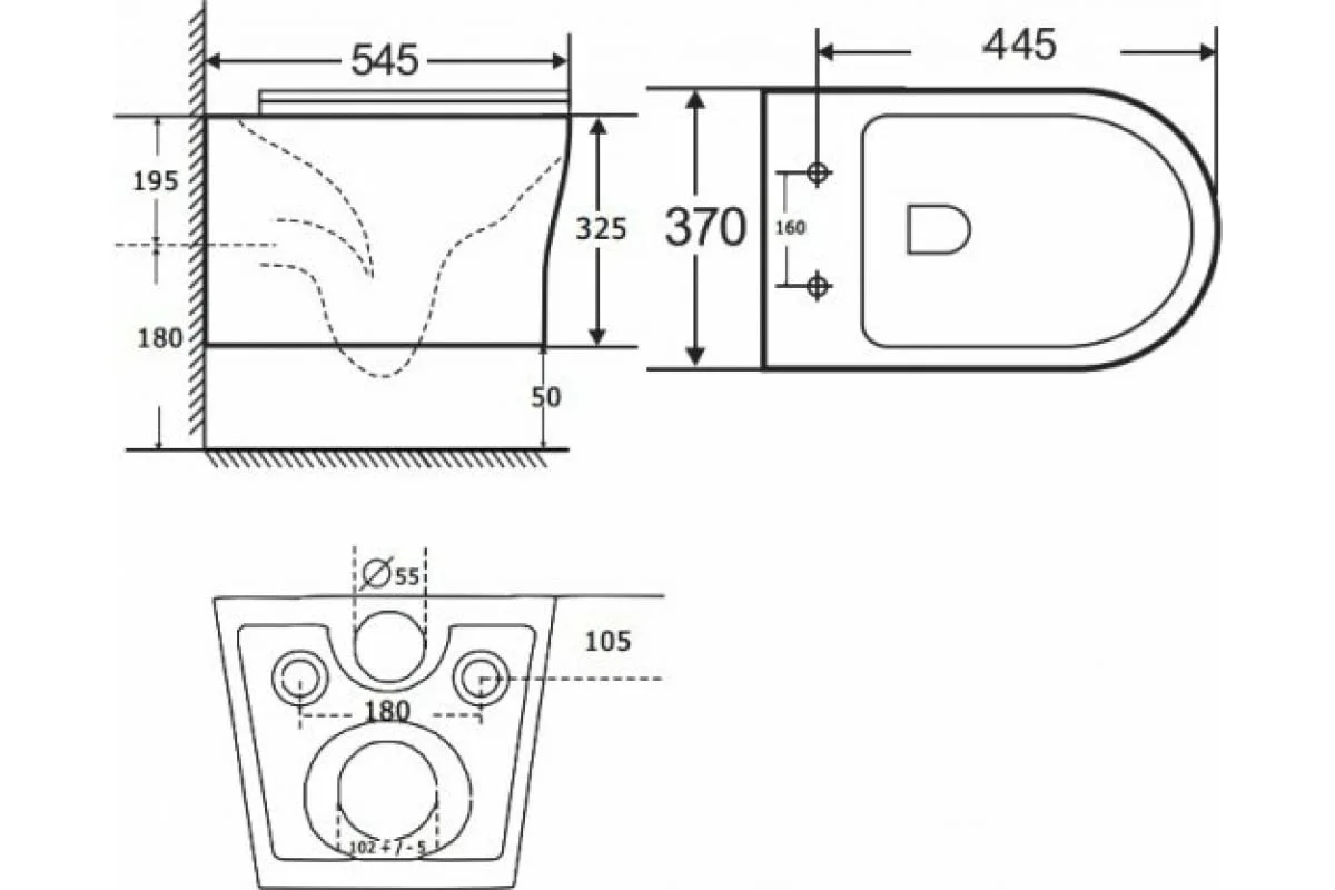 Приобрести aquanet подвесной унитаз rimless roll-w cl-12249d