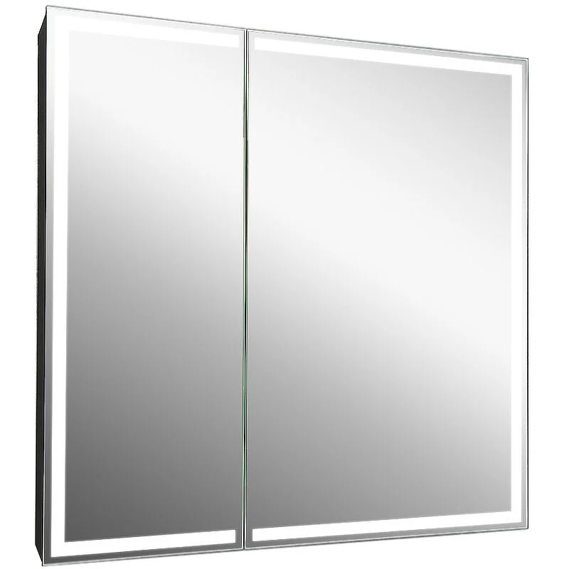 Приобрести continent зеркало шкаф с подсветкой mirror box black 80х80 см, сенсорный включатель, черное