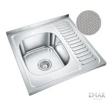 Emar Кухонная мойка 60х60 см, левостороняя, хром EMAR T6060RQ Decor