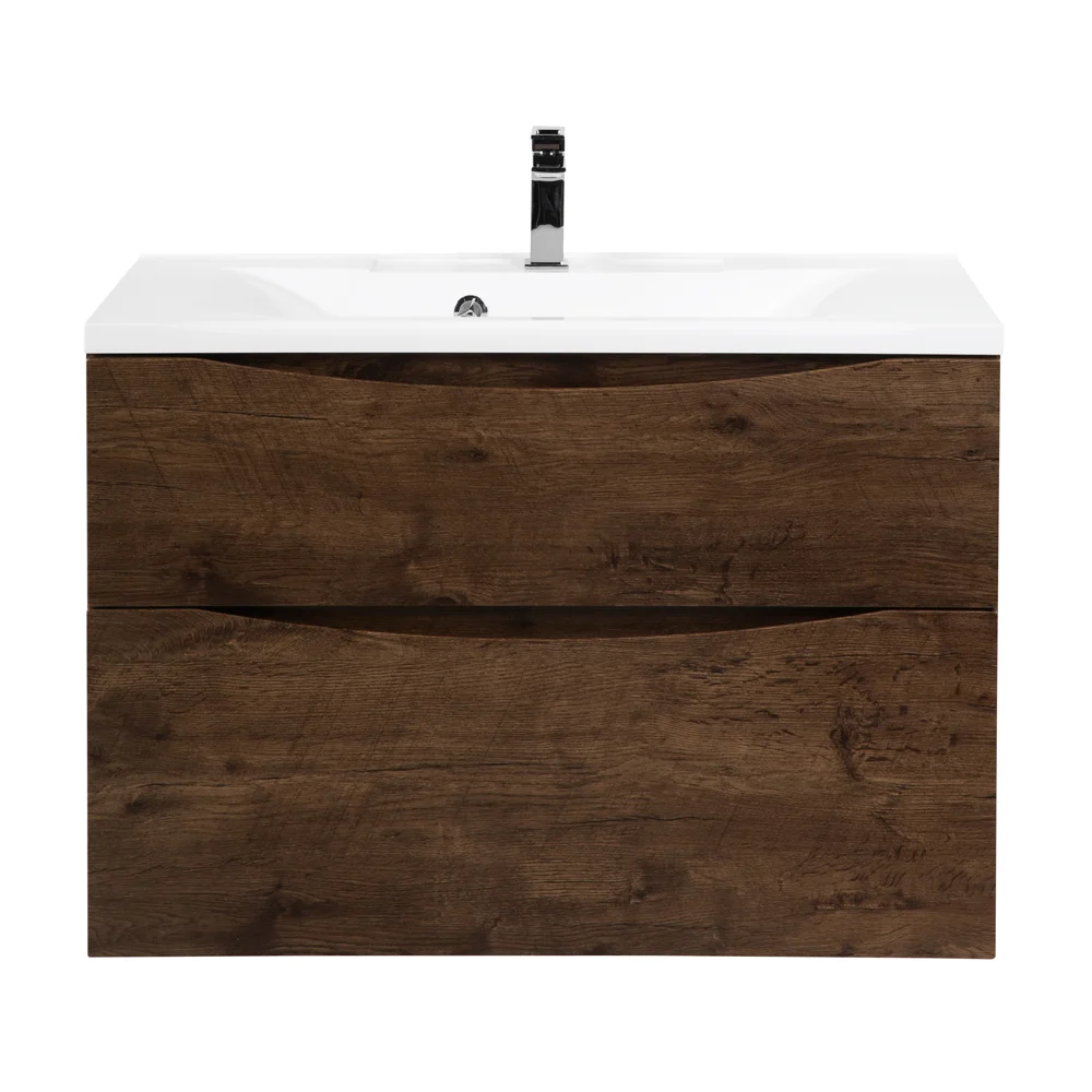 Приобрести belbagno тумба с раковиной marino-h60 80 см, подвесная rovere moro, белая раковина