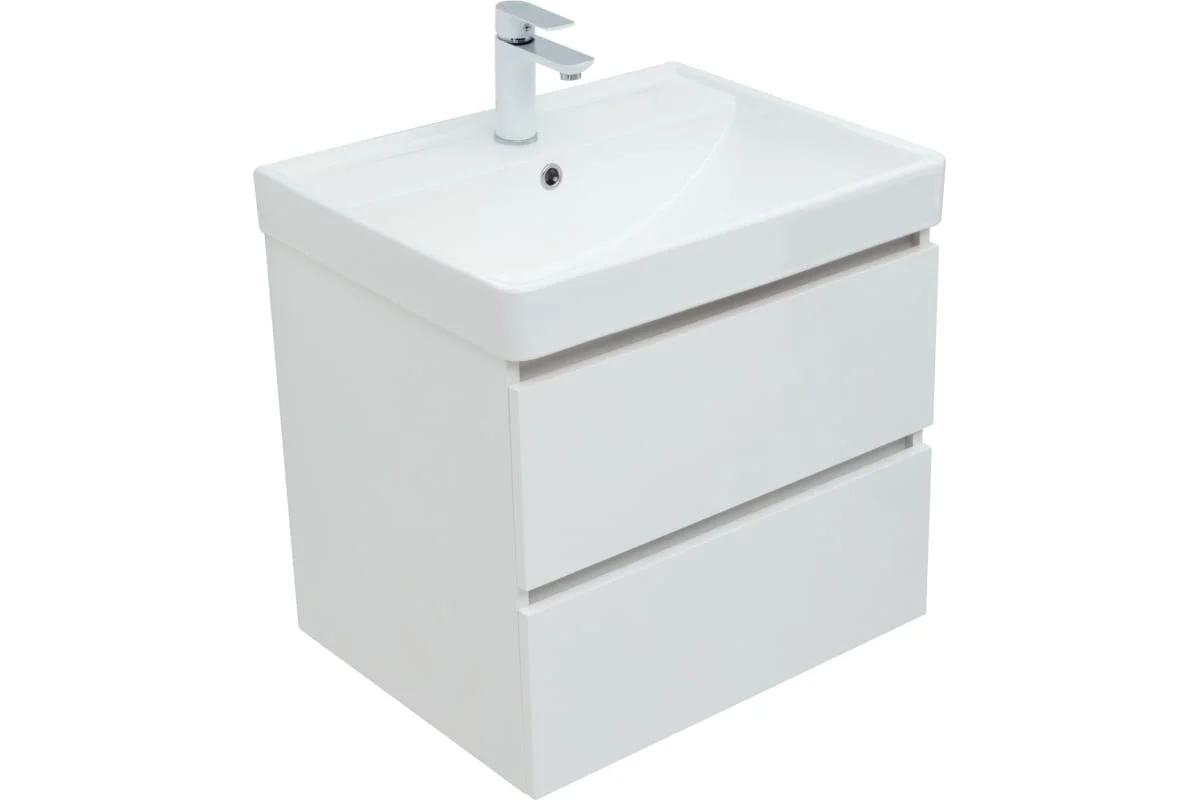 Приобрести aquanet тумба с раковиной вега 60 см, (2 ящика)