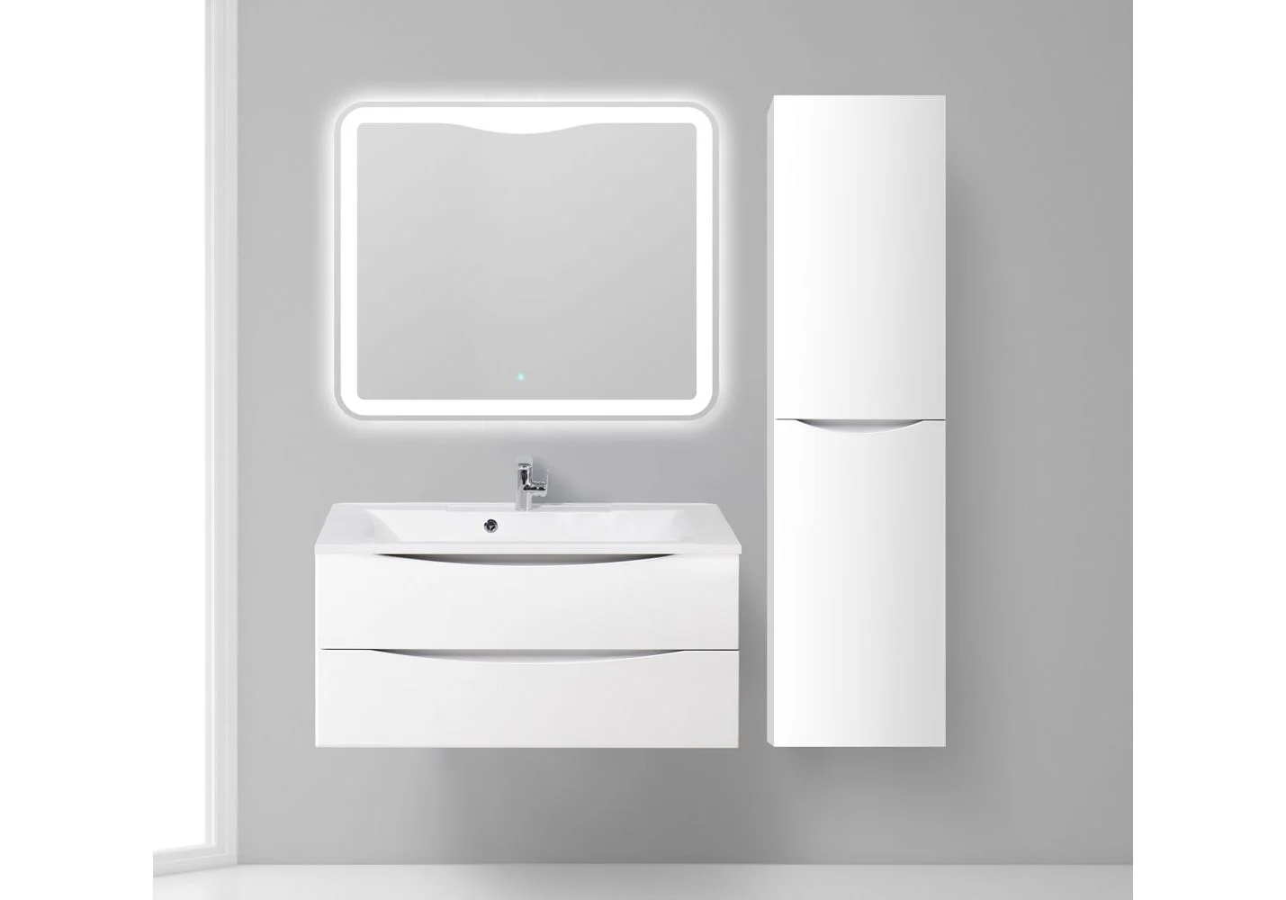 Приобрести пенал подвесной belbagno fly-marino-1500-2a-sc-bl-p-r 40 см, правый, bianco lucido?