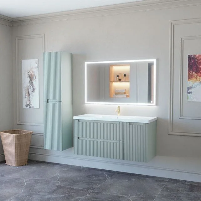 Приобрести caprigo тумба с раковиной termin-smalty stripe 120 см, правая, зеленая, эмаль