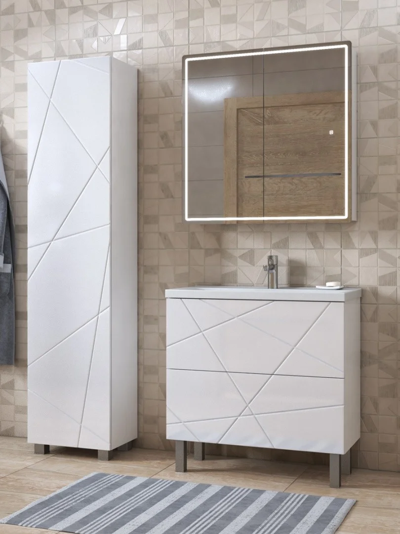 Приобрести vigo тумба с раковиной geometry 70см, 2 ящика, напольная, белая tn.geo.fos.70.2y