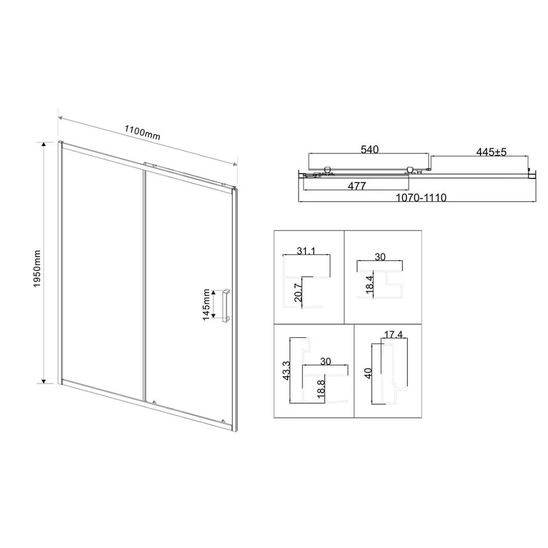 Приобрести vincea душевая дверь city 110 см, прозрачное, хром vds-5ct110cl