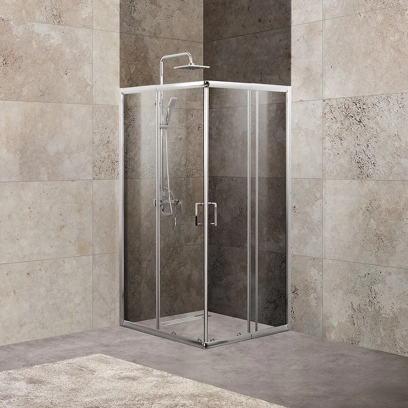 Приобрести ограждение душевое belbagno unique-a-2 750-900х750-900 хром/прозрачное