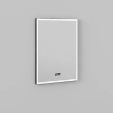 Briz Зеркало BERN 60х80 см, с подсветкой, подогревом,часы, температура, сенсорное включение , черное, ПДЗ 47-60