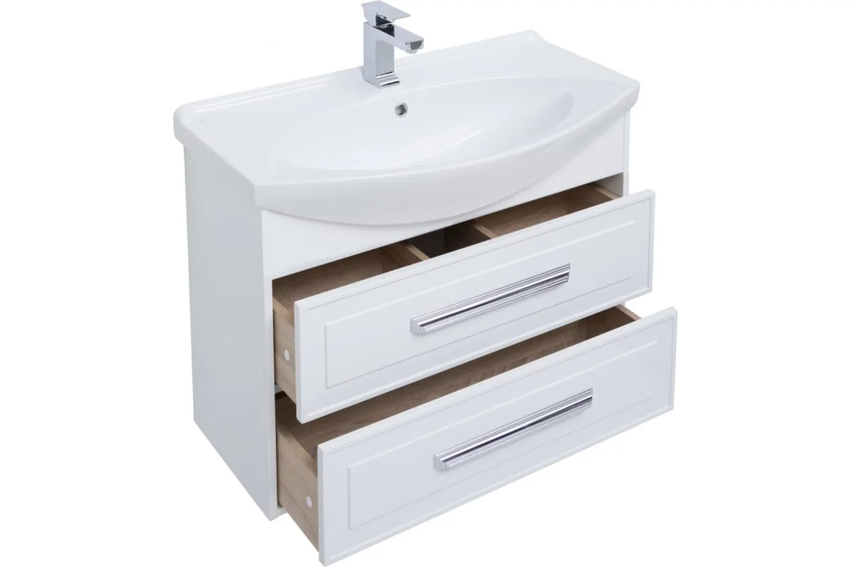 Приобрести aquanet тумба с раковиной остин 85 см, белая (под раковину стиль)