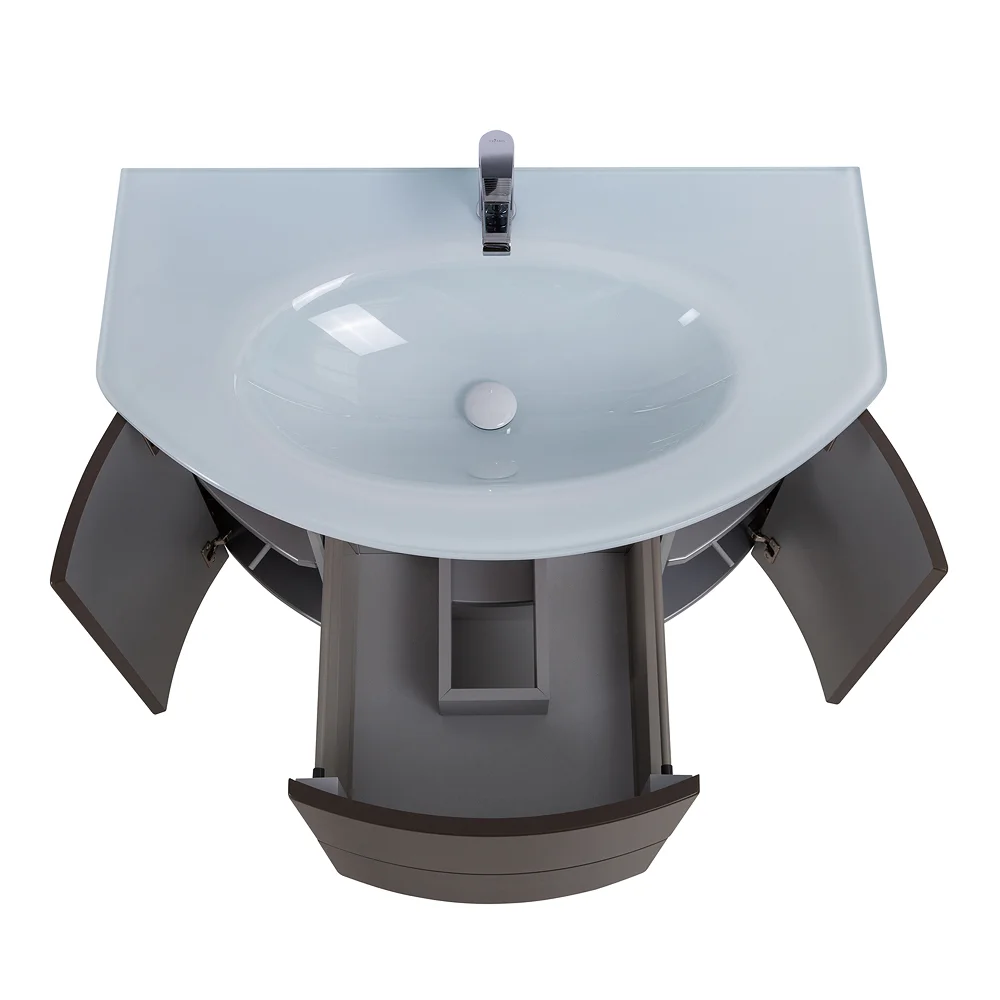 Приобрести cezares тумба подвесная с раковиной eden 91 см grigio talpa opaco, стекло, светло серая 55069